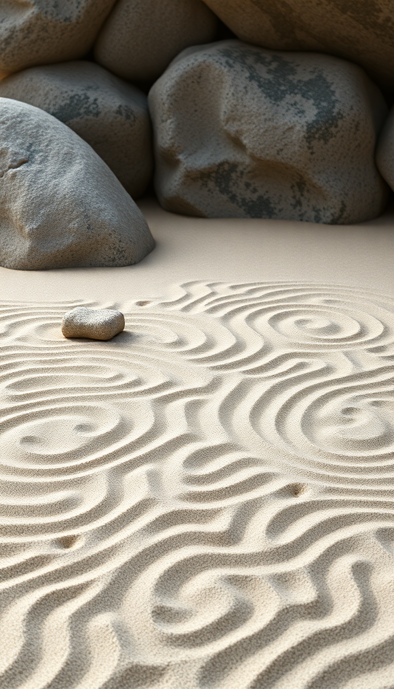 Striking Splendid Zen Rock Garden Wallpaper