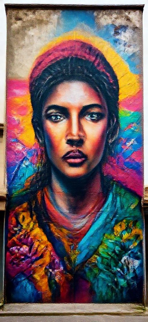 Street Art Mural Colorful Wall Urban Photorealistic Premium Wallpaper