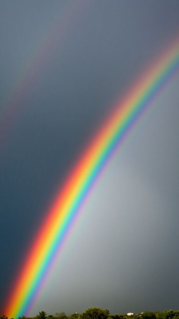 Forest Rainbow Storm Rainbow Colors Photorealistic Wallpaper