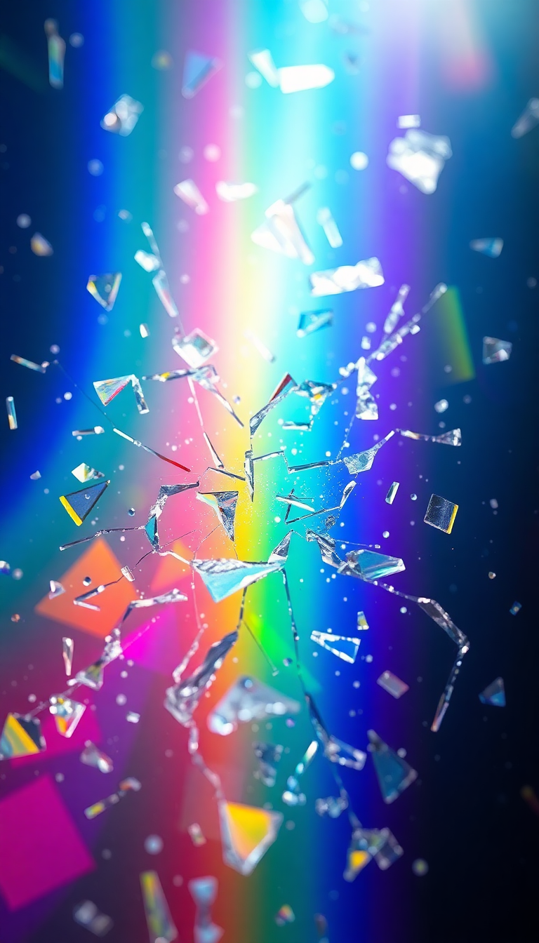 Abstract Timeless Shattered Glass Prism Wallpaper
