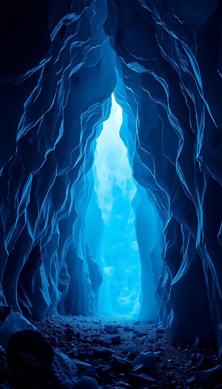 Glacial Ice Cave Whimsical HD Wallpaper