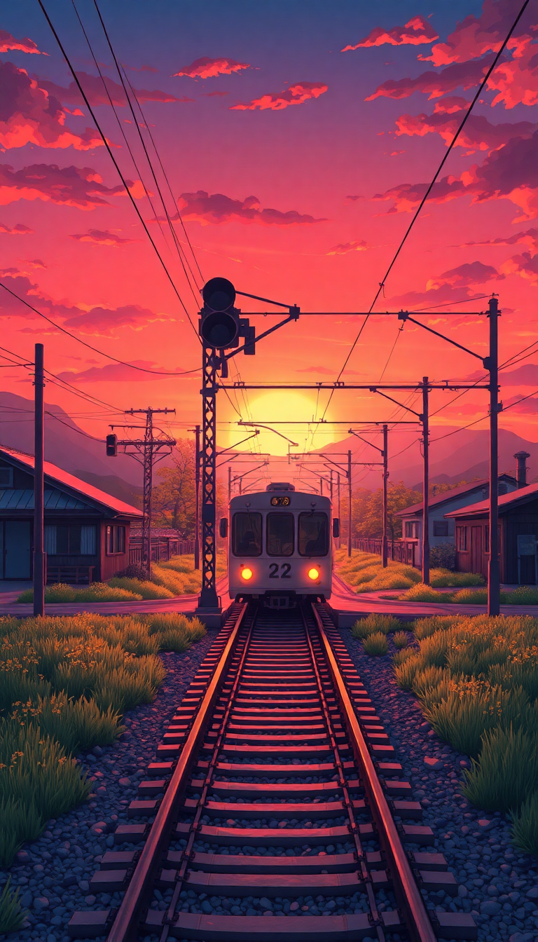 Anime Majestic Crossing Rural Japan Wallpaper