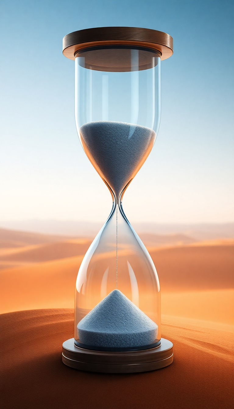 Chromatic Retro Hourglass Containing Ocean Wallpaper