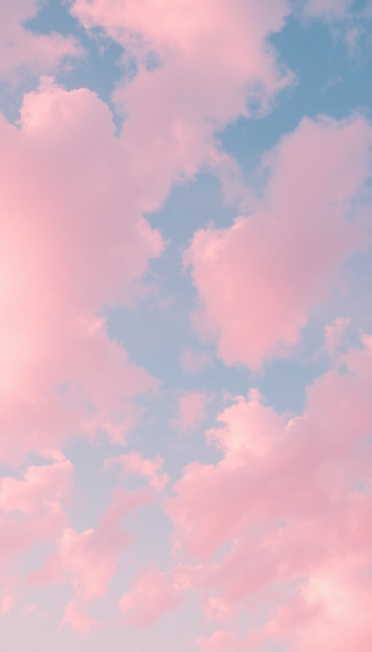 Whimsical Pink Cotton Sky Aesthetic Wallpaper