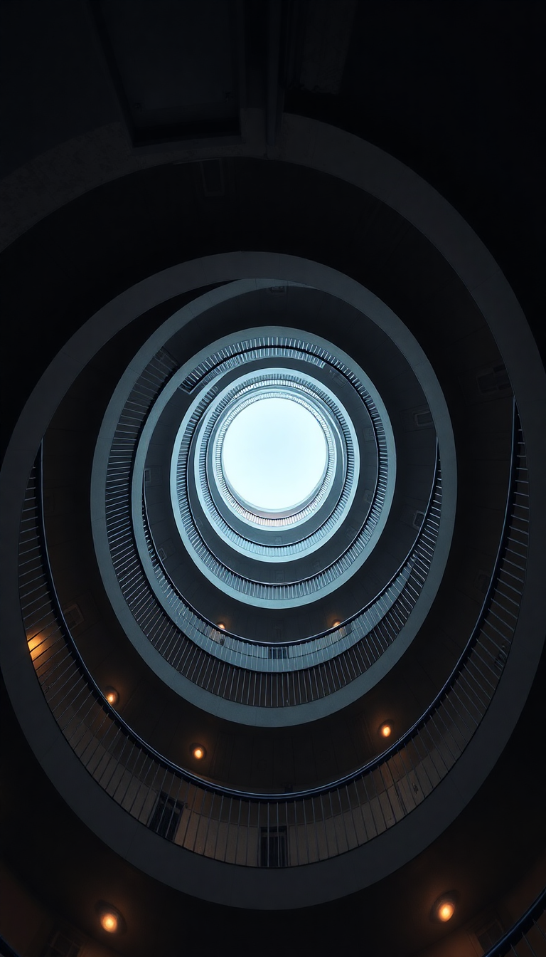 Gothic Staircase Looking Up Endless Photorealistic Wallpaper