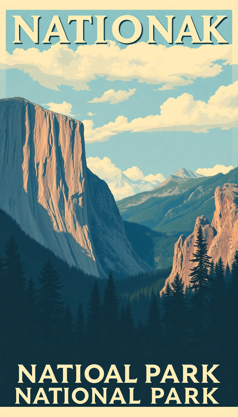 Pristine Poster Style National Park Wallpaper