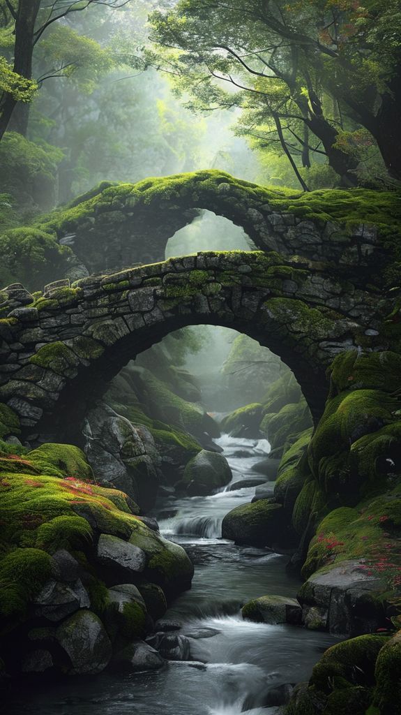 Nature Lush Moss Covered Ancient Wallpaper