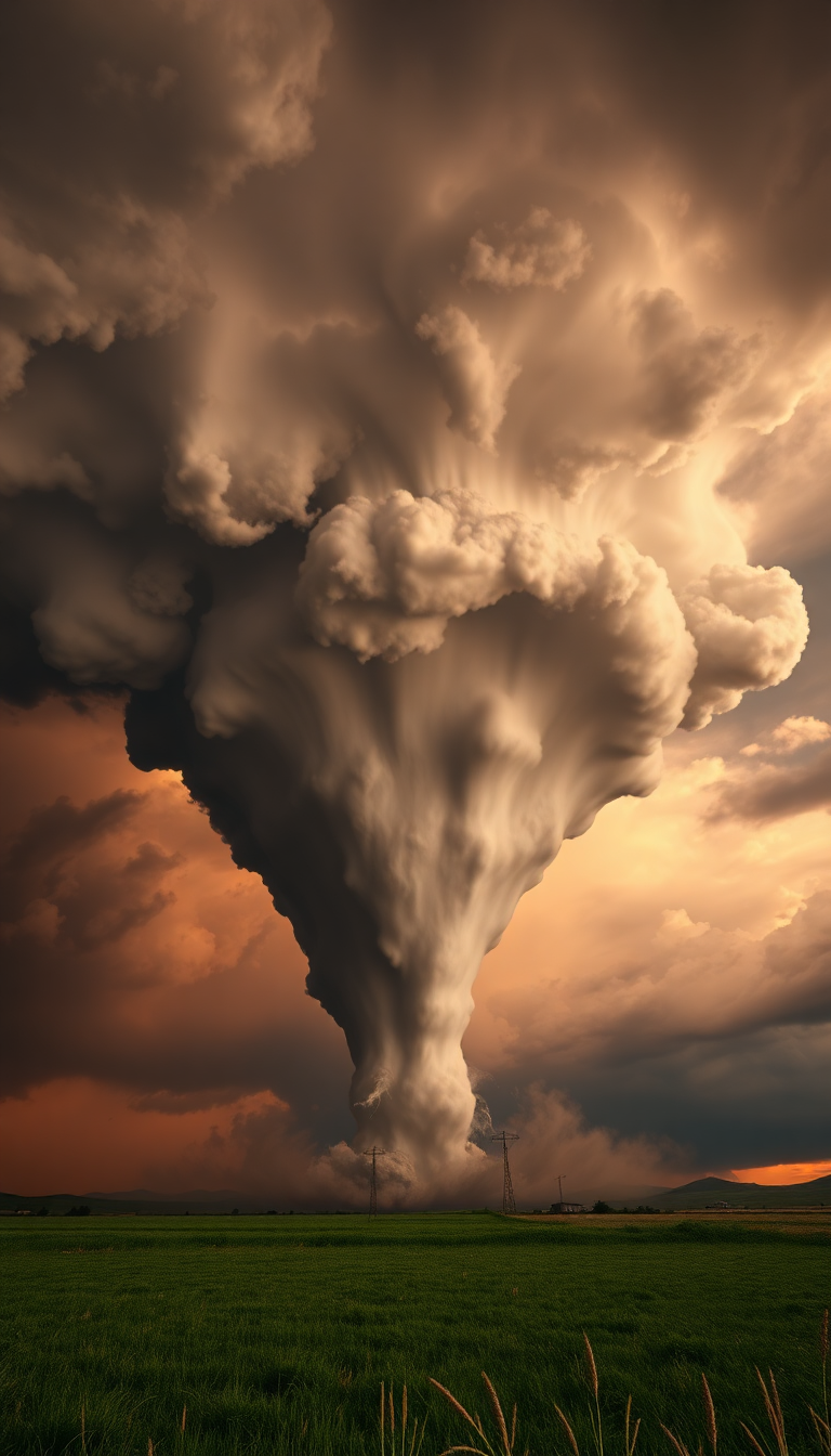 Nature Tranquil Supercell Thunderstorm Dramatic Wallpaper