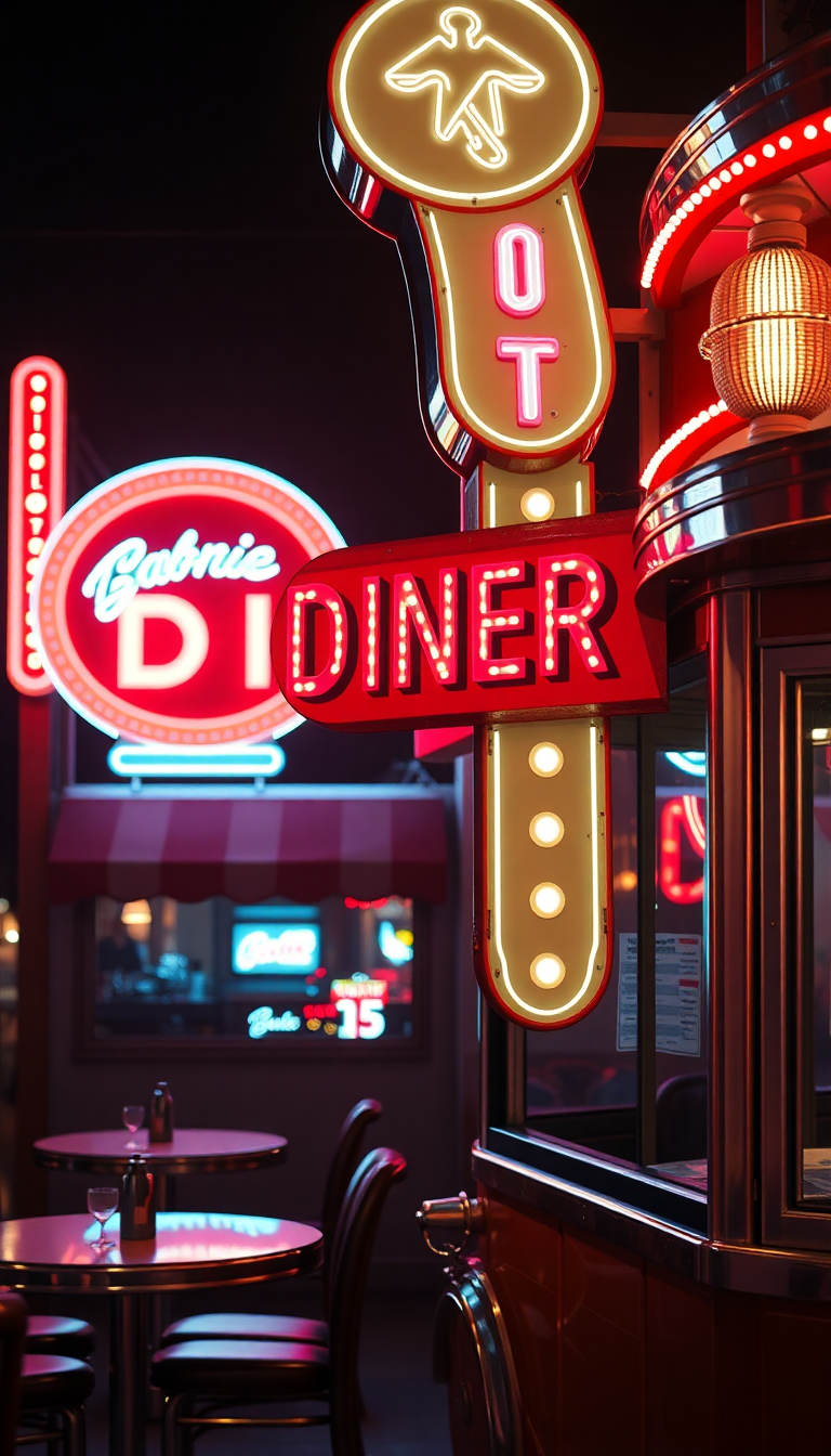 Aesthetic Smooth Retro Diner Neon Wallpaper