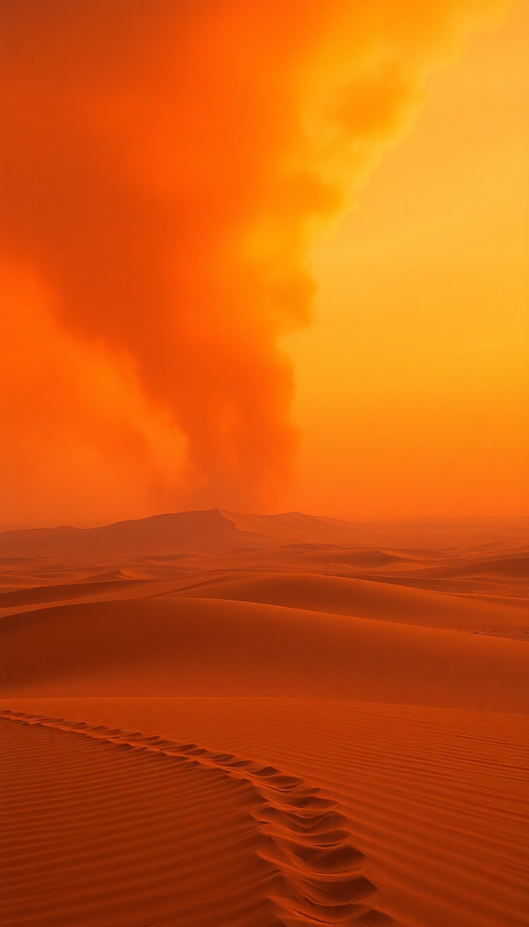 Nature Timeless Sandstorm Approaching Desert Wallpaper