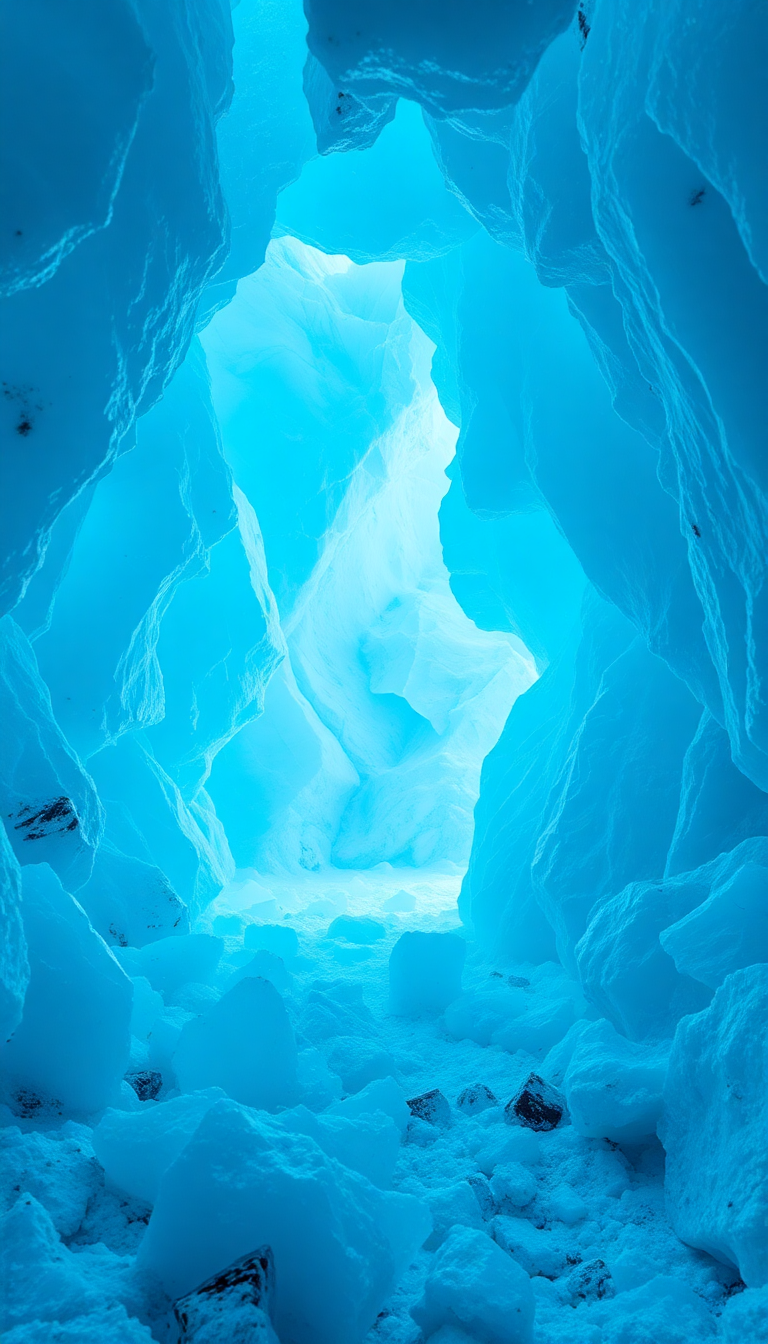 Premium Glacial Cave Crystal Photorealistic Wallpaper