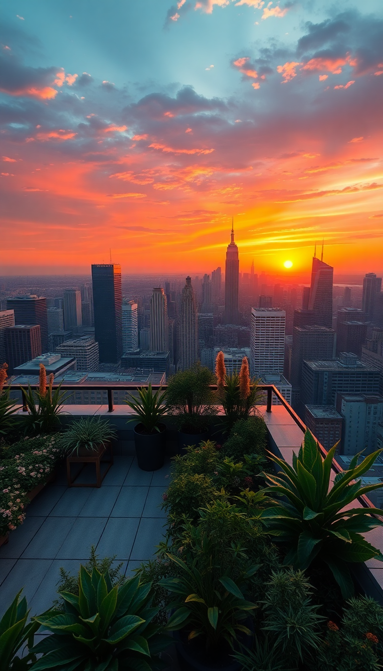 Rooftop Garden Oasis Alluring HD Wallpaper