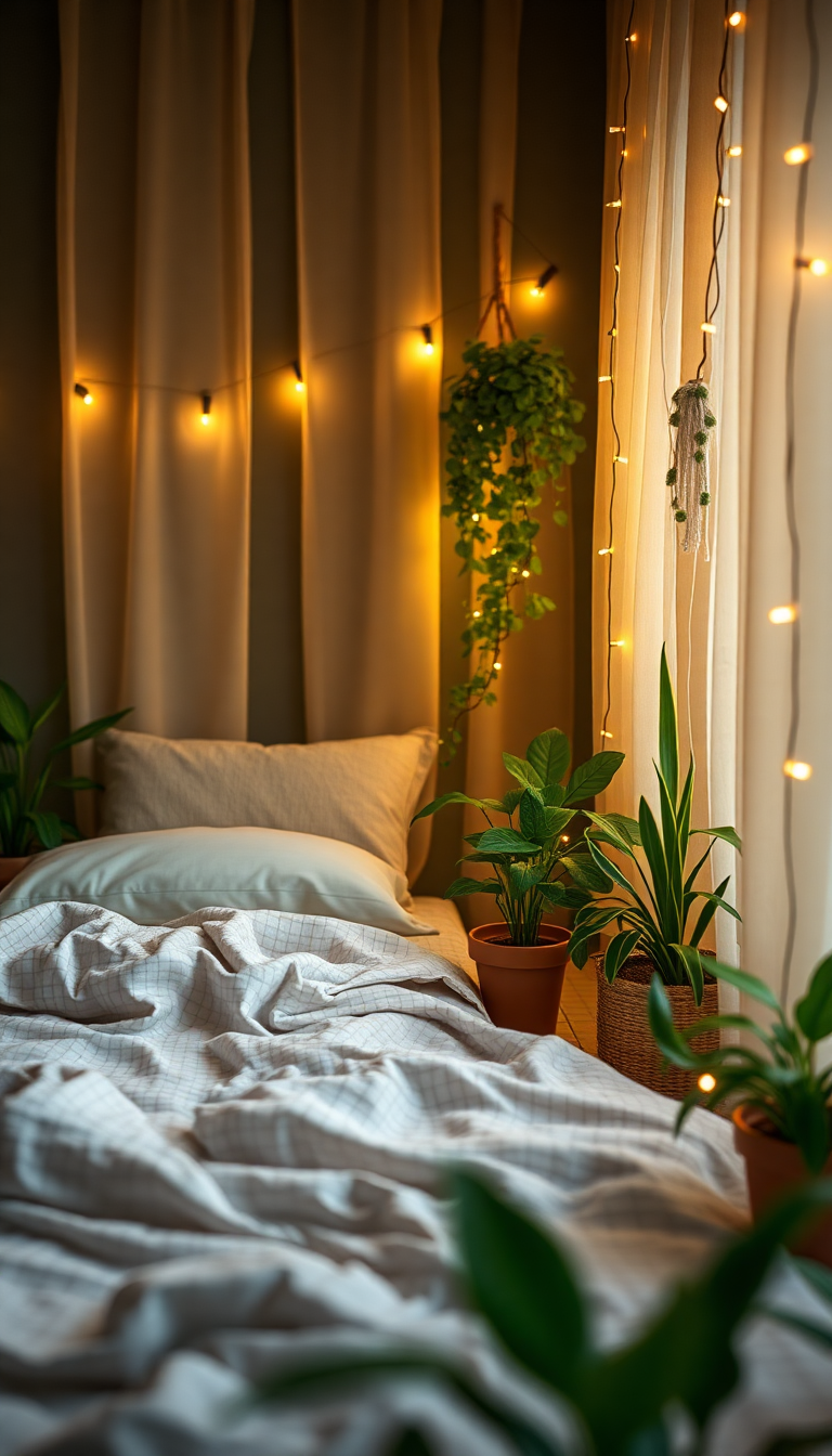 Twilight Plants Lights Fairy Bedroom Photorealistic Wallpaper