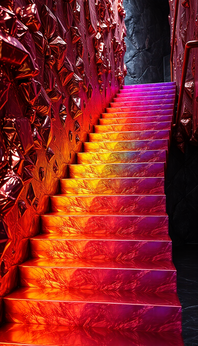 Tropical Bismuth Formation Metallic Photorealistic Wallpaper