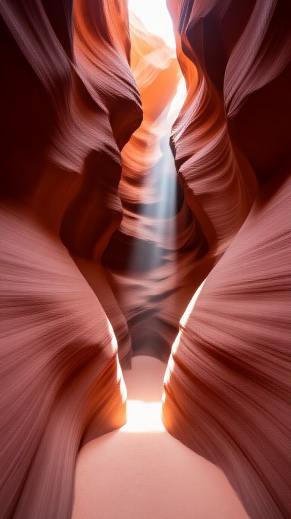 Fantastical Hitting Beam Light Canyon Photorealistic Wallpaper
