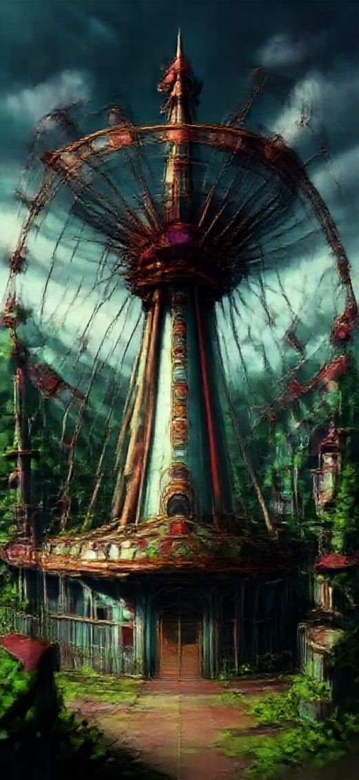 Chromatic Amusement Park Anime Eerie Anime Wallpaper