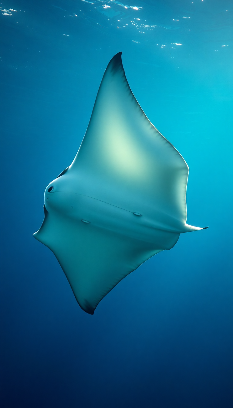 Epic Ray Gliding Graceful Underwater Photorealistic Wallpaper