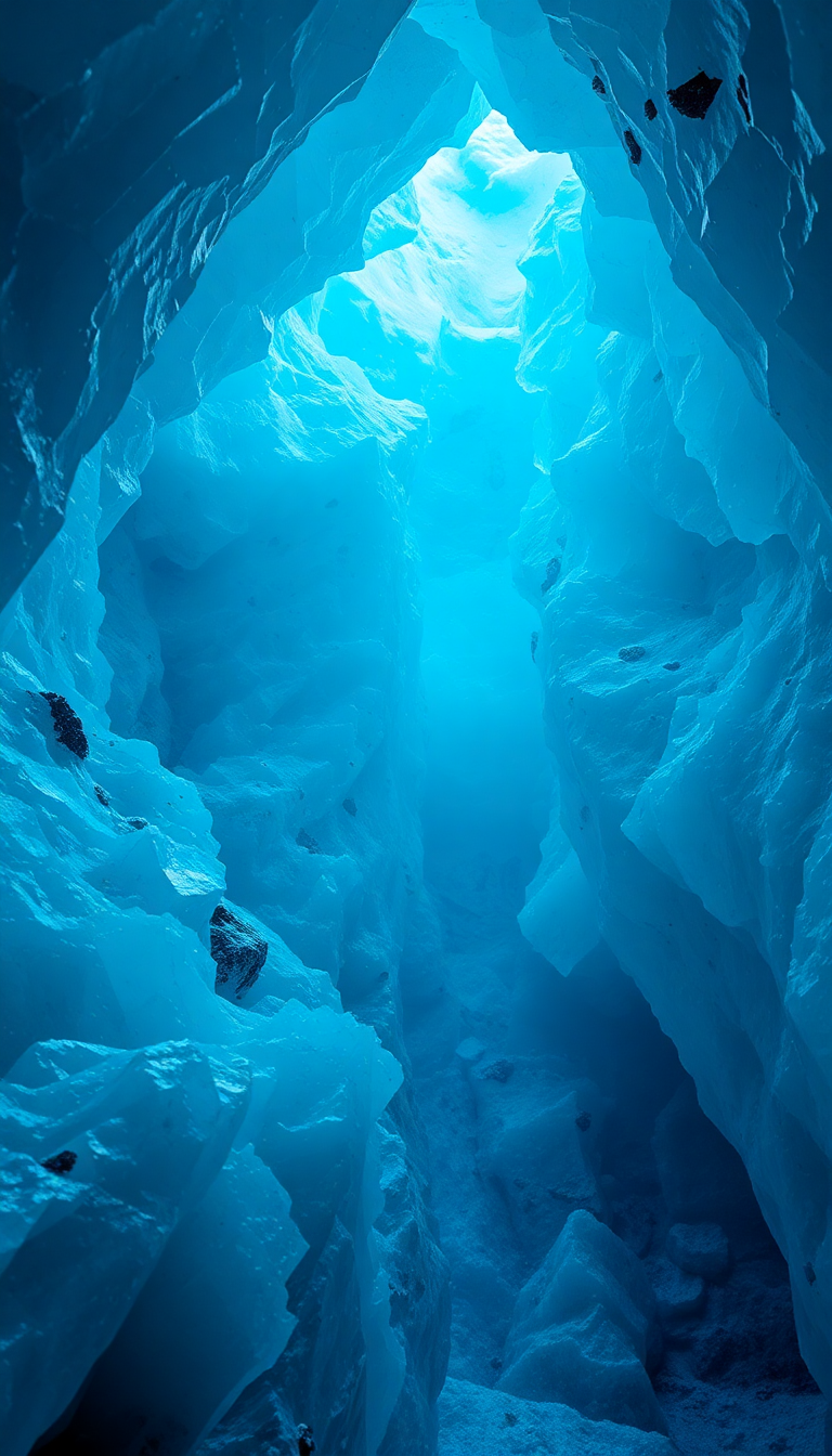 Mesmerizing Arctic Glacial Ice Cave Wallpaper