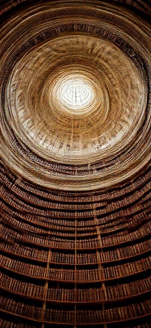 Aesthetic Tranquil Library Spiral Dome Wallpaper