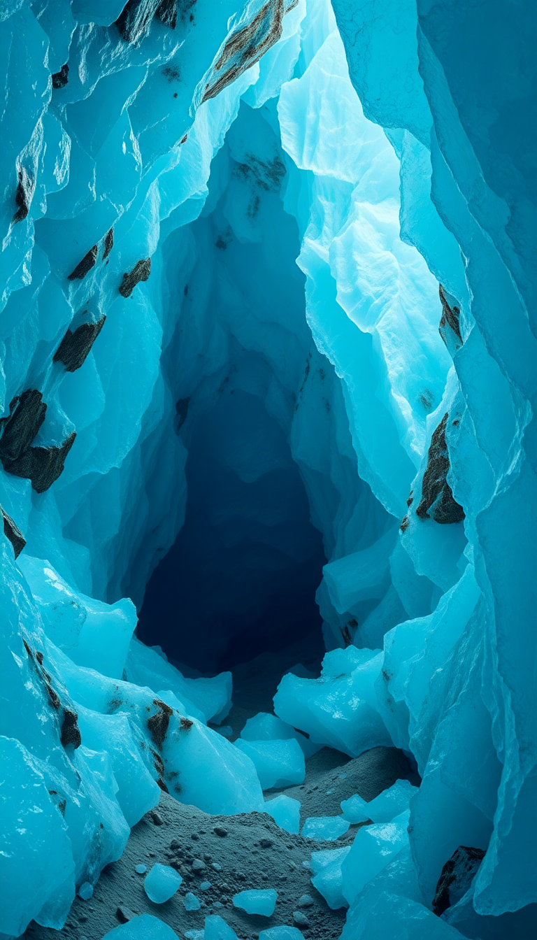 Cave Blue Crystal Formations Nature Select Wallpaper