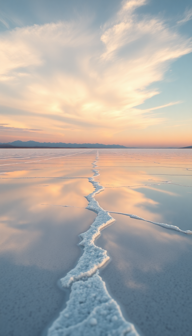 Photorealistic Twilight Flats Mirror Reflection Wallpaper