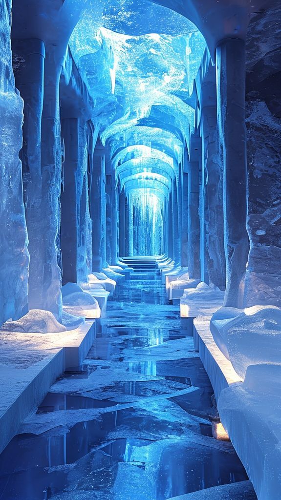 Ice Hotel Interior Sacred Standard Wallpaper