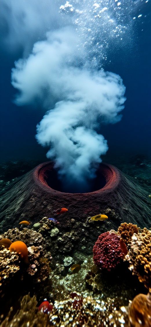 Arctic Vents Smoke Sea Life Wallpaper