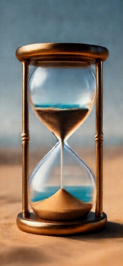 Hourglass Containing Ocean Glossy Version Wallpaper