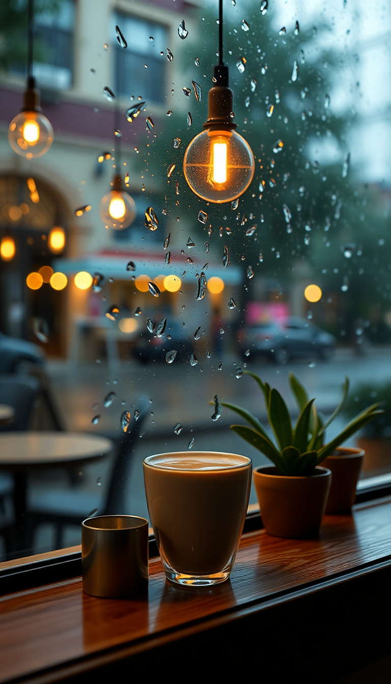 Aesthetic Rich Coffee Shop Window Wallpaper