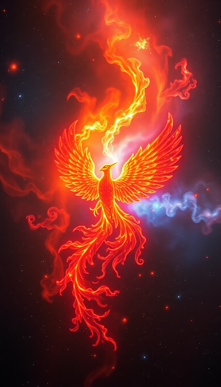 Digital art Intense Shaped Like Phoenix Wallpaper