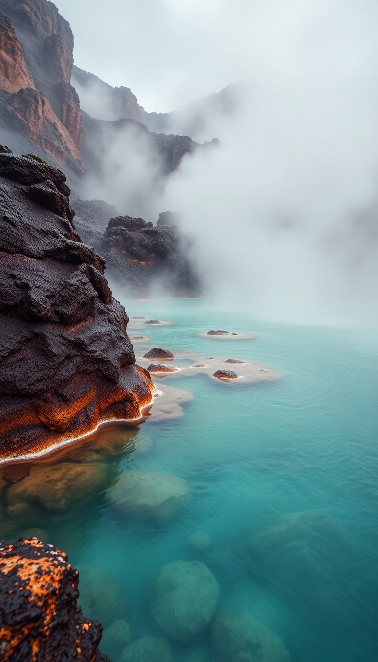 Pure Volcanic Hot Springs Steam Rising Wallpaper