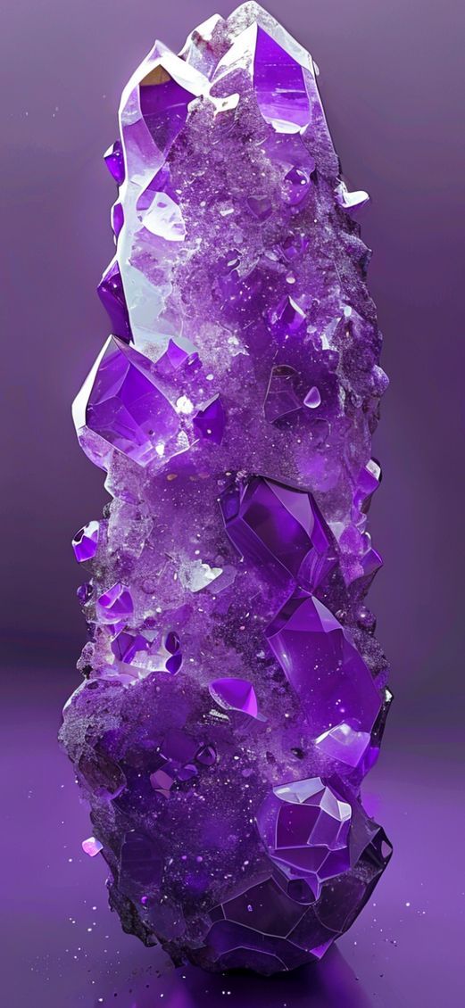 Tranquil Crystal Interior Purple Amethyst Photorealistic Wallpaper