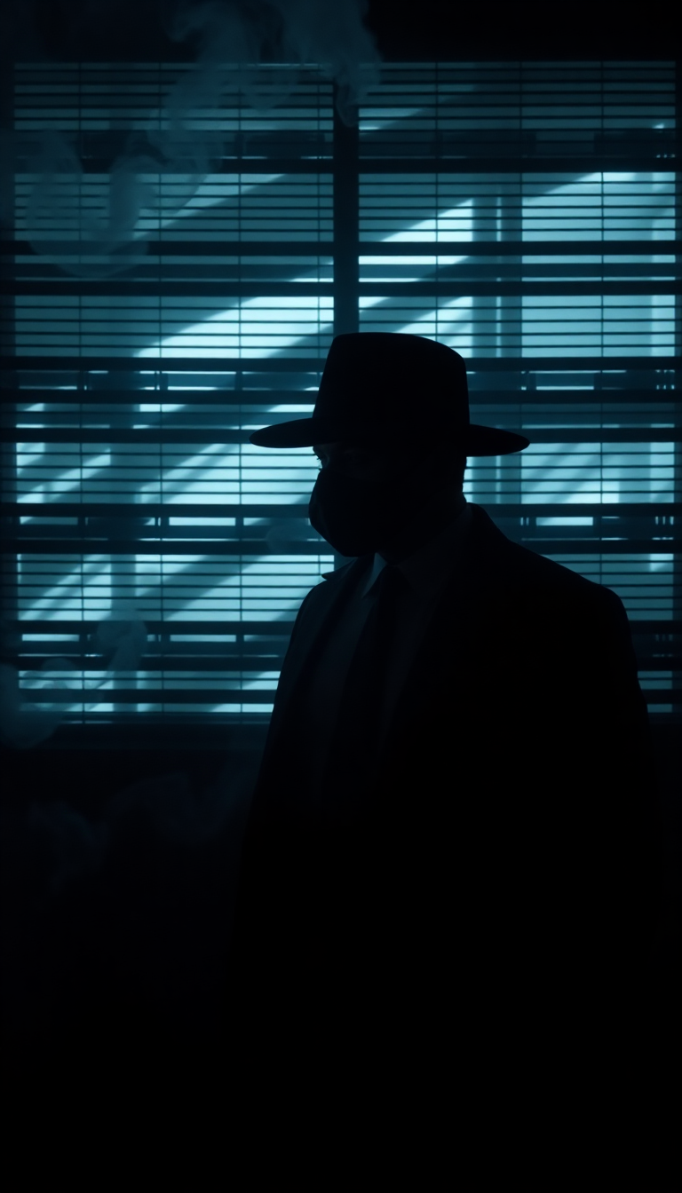 Dark Soft Noir Detective Office Wallpaper