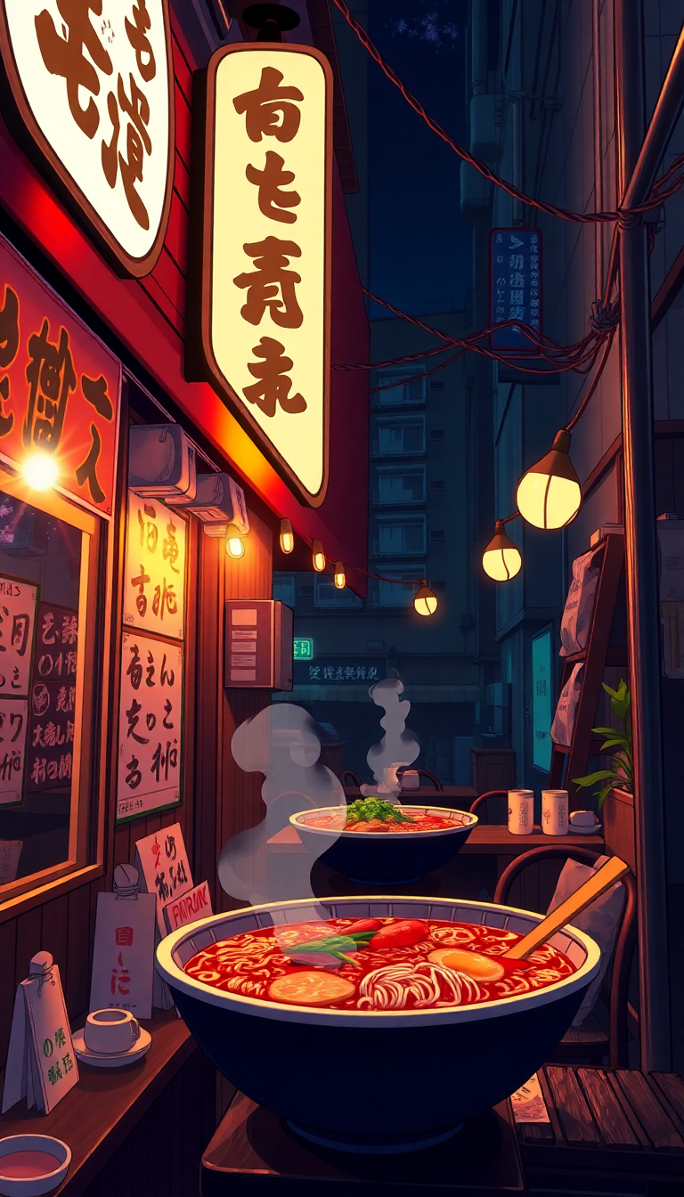 Anime Deep Ramen Shop At Wallpaper