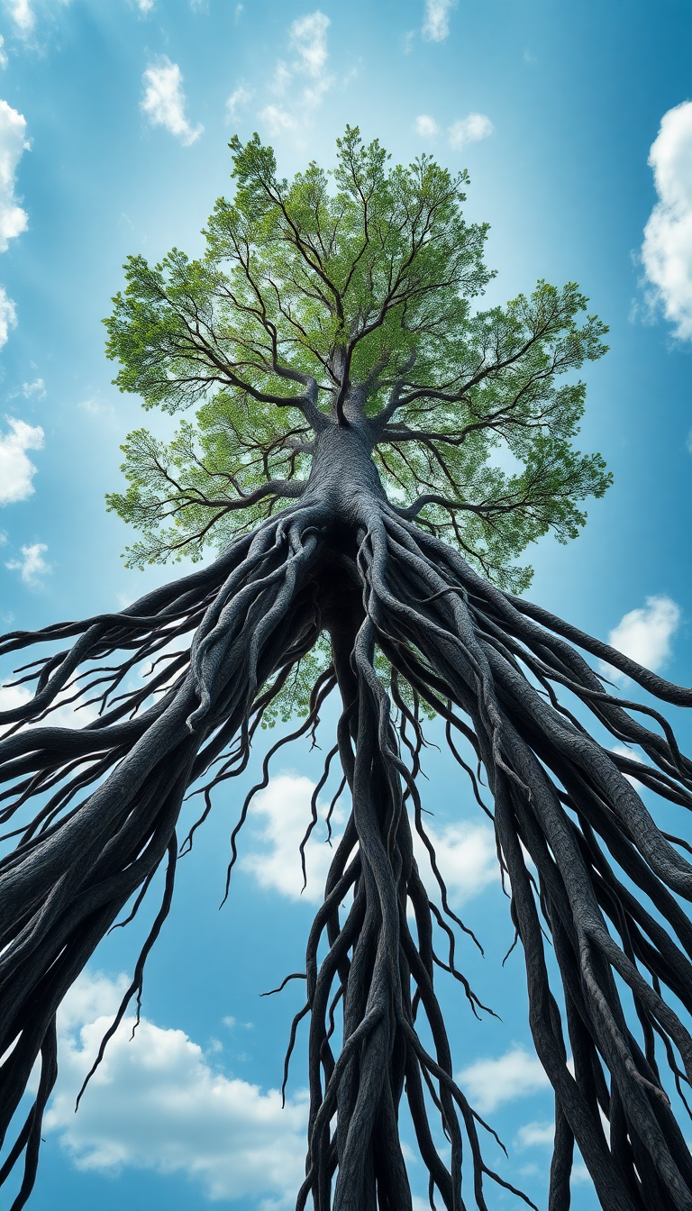 Fantasy Neon Tree Growing Upside Wallpaper