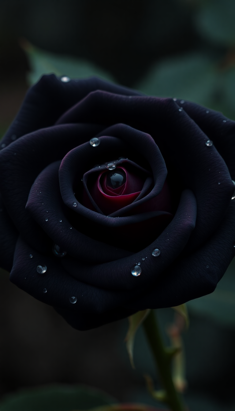 With Water Droplets Macro Dark Version Wallpaper