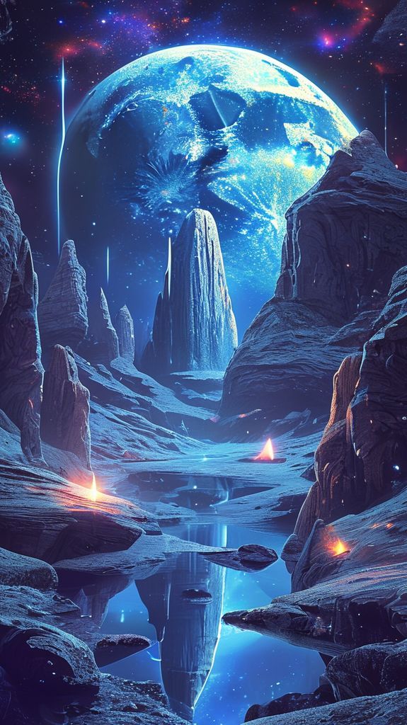 Iridescent Desert Crystal Caves On Wallpaper