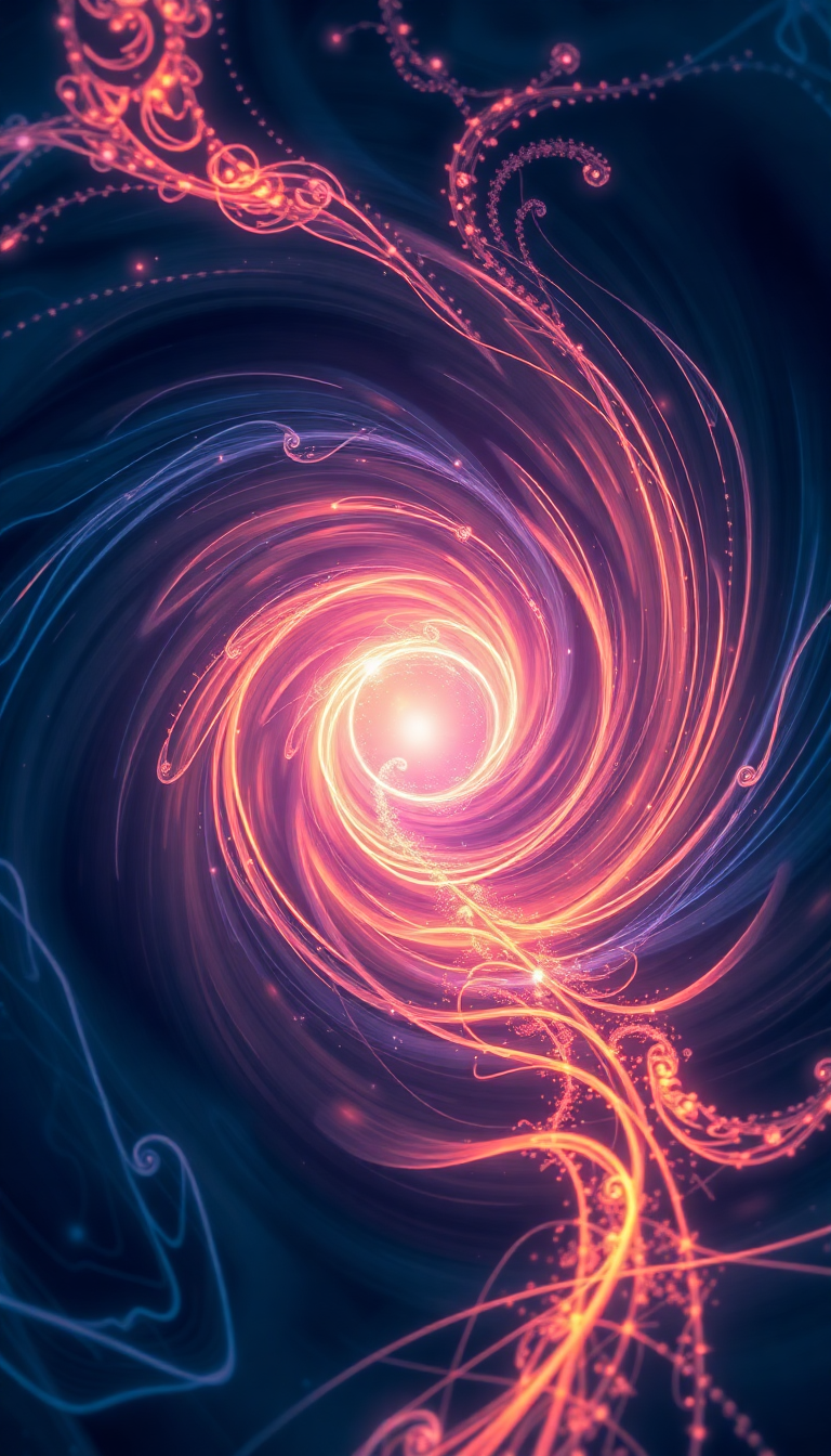 Golden Wormhole Portal Swirling Energy Gateway Wallpaper