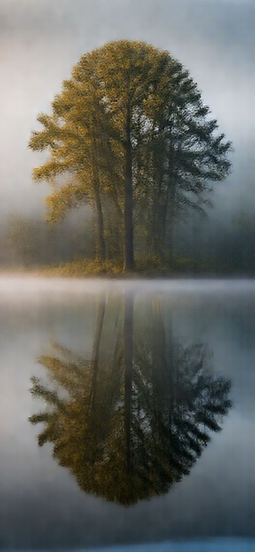 Ethereal Morning Over Lake Perfect Photorealistic Wallpaper