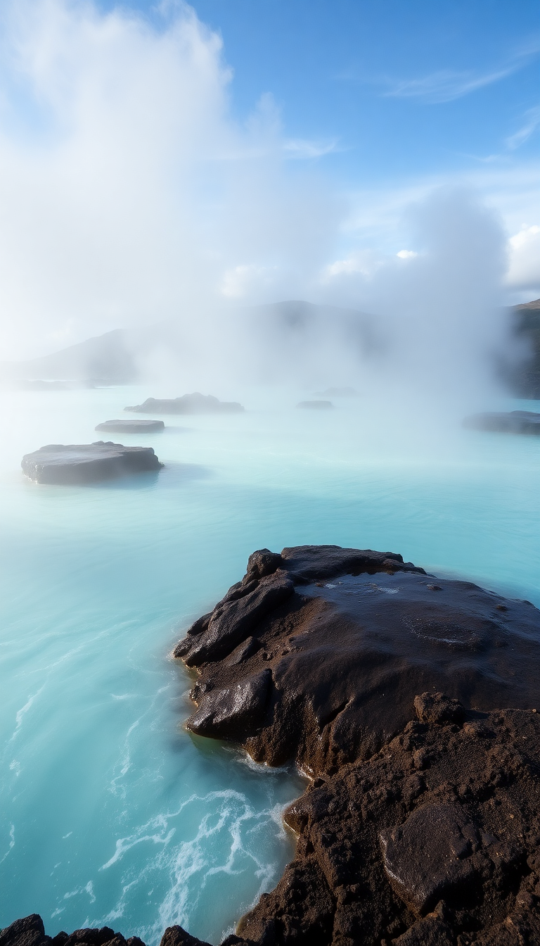 Photorealistic Metallic Hot Springs Steam Wallpaper