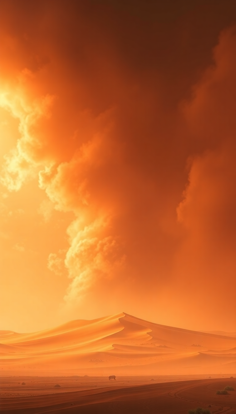 Nordic Sandstorm Desert Orange Photorealistic Wallpaper