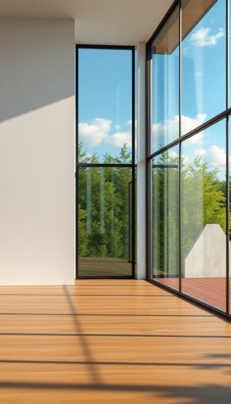 Modern Minimalist House Glass Walls Nature Photorealistic Max Wallpaper