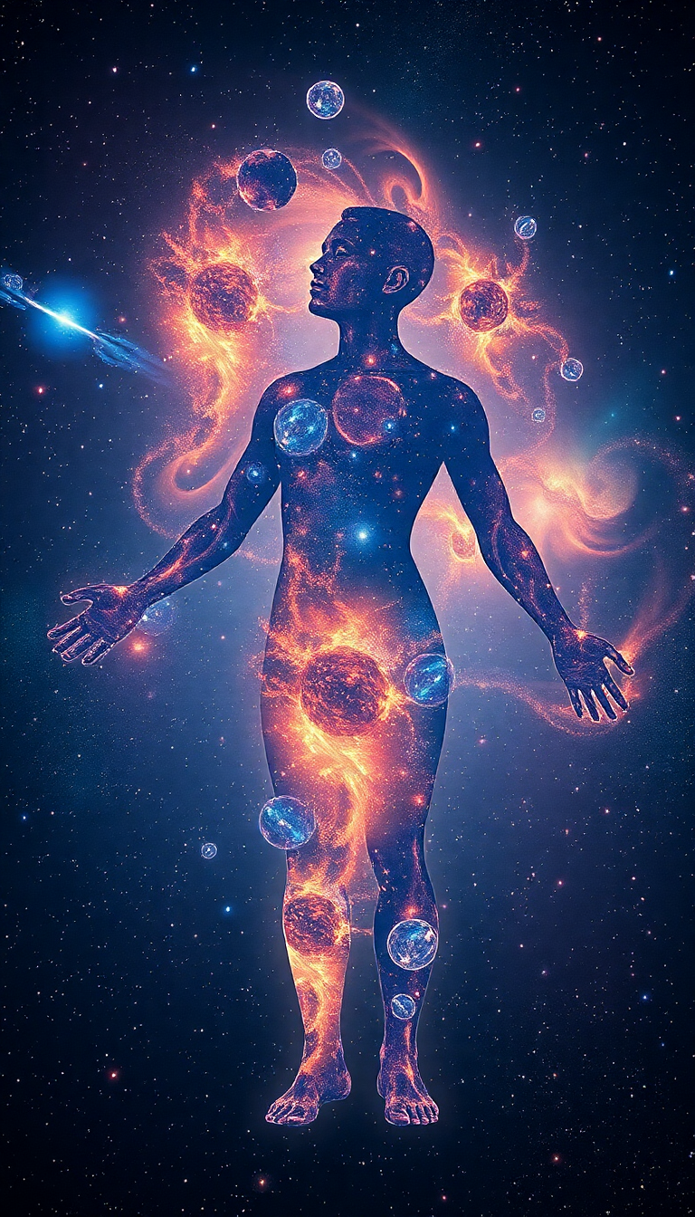 Misty Galaxies Cosmic Human Form Wallpaper
