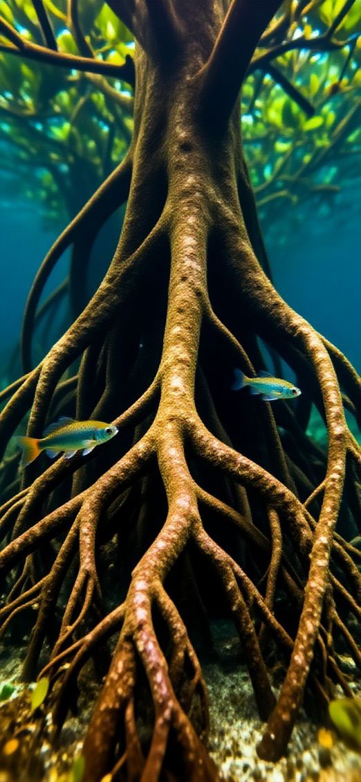 Gorgeous Splendid Mangrove Forest Roots Wallpaper