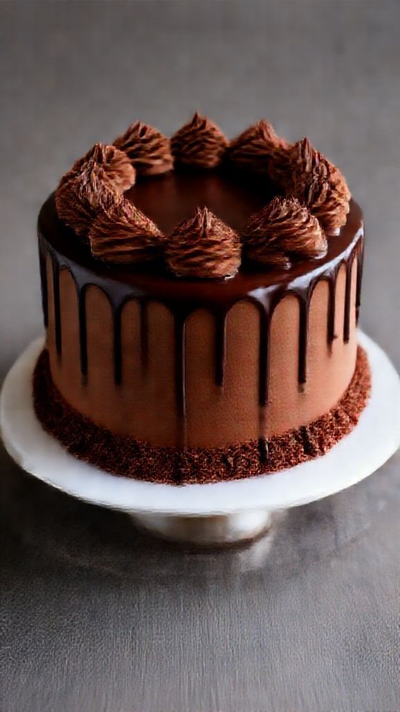 Dusky Drip Cake Decadent Dessert Photorealistic Wallpaper