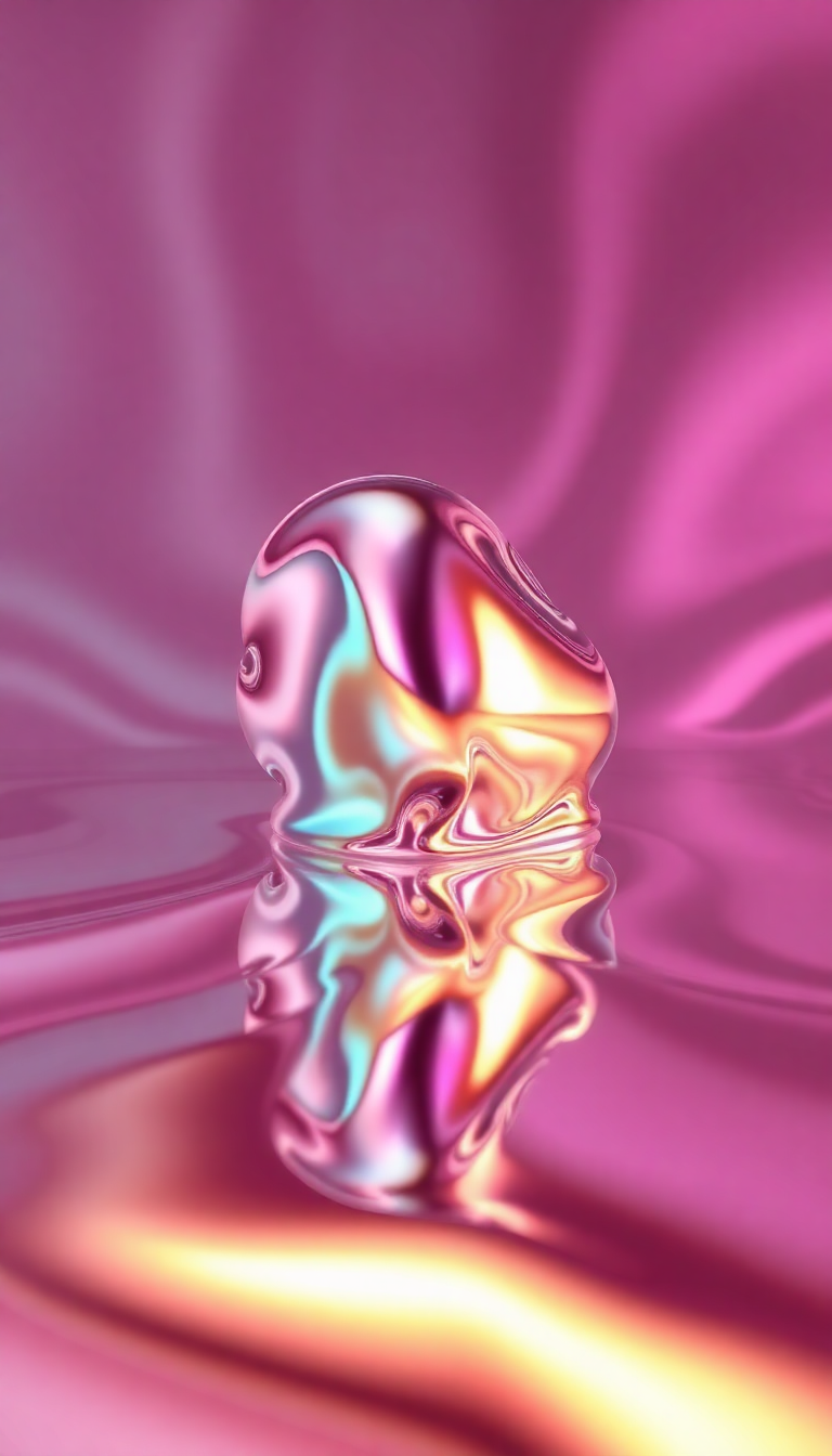 Eternal Reflective Shapes Morphing Chrome Digital art Wallpaper