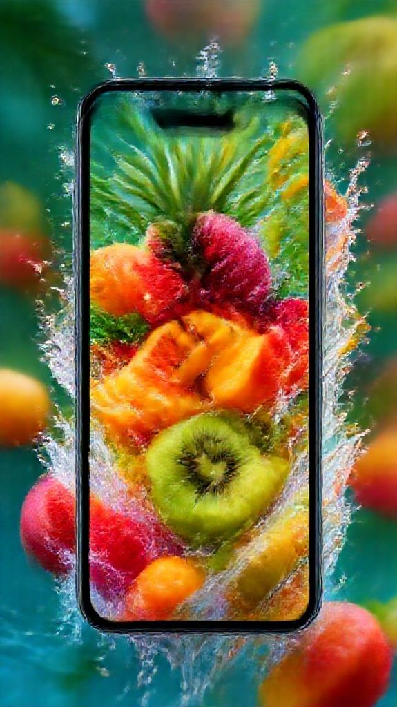 Photorealistic Sharp Fruit Splash Water Wallpaper