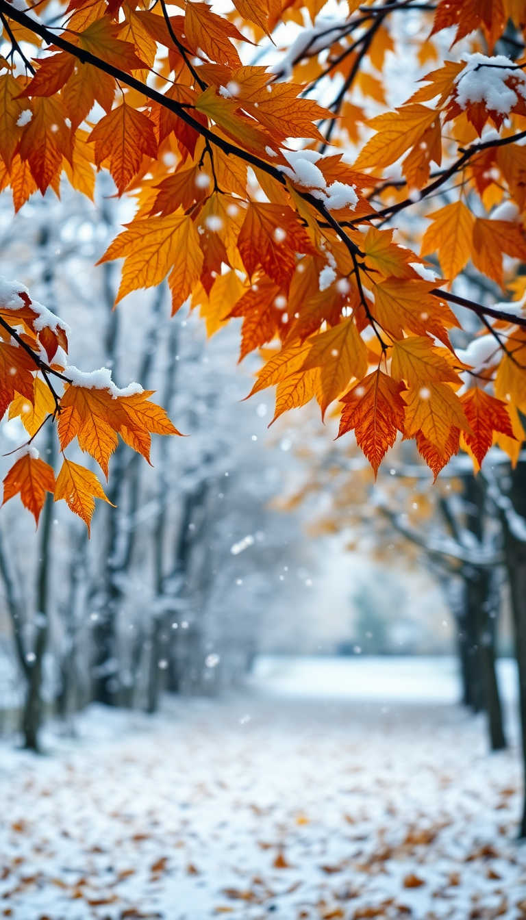 Pure Falling Autumn Leaves Transition Wallpaper