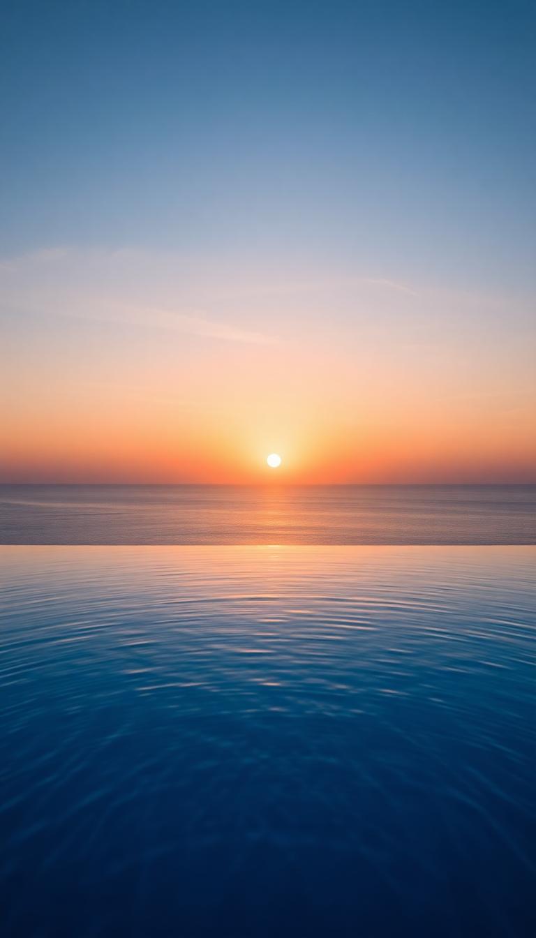 Edge Overlooking Ocean Sunset Aesthetic Super Wallpaper