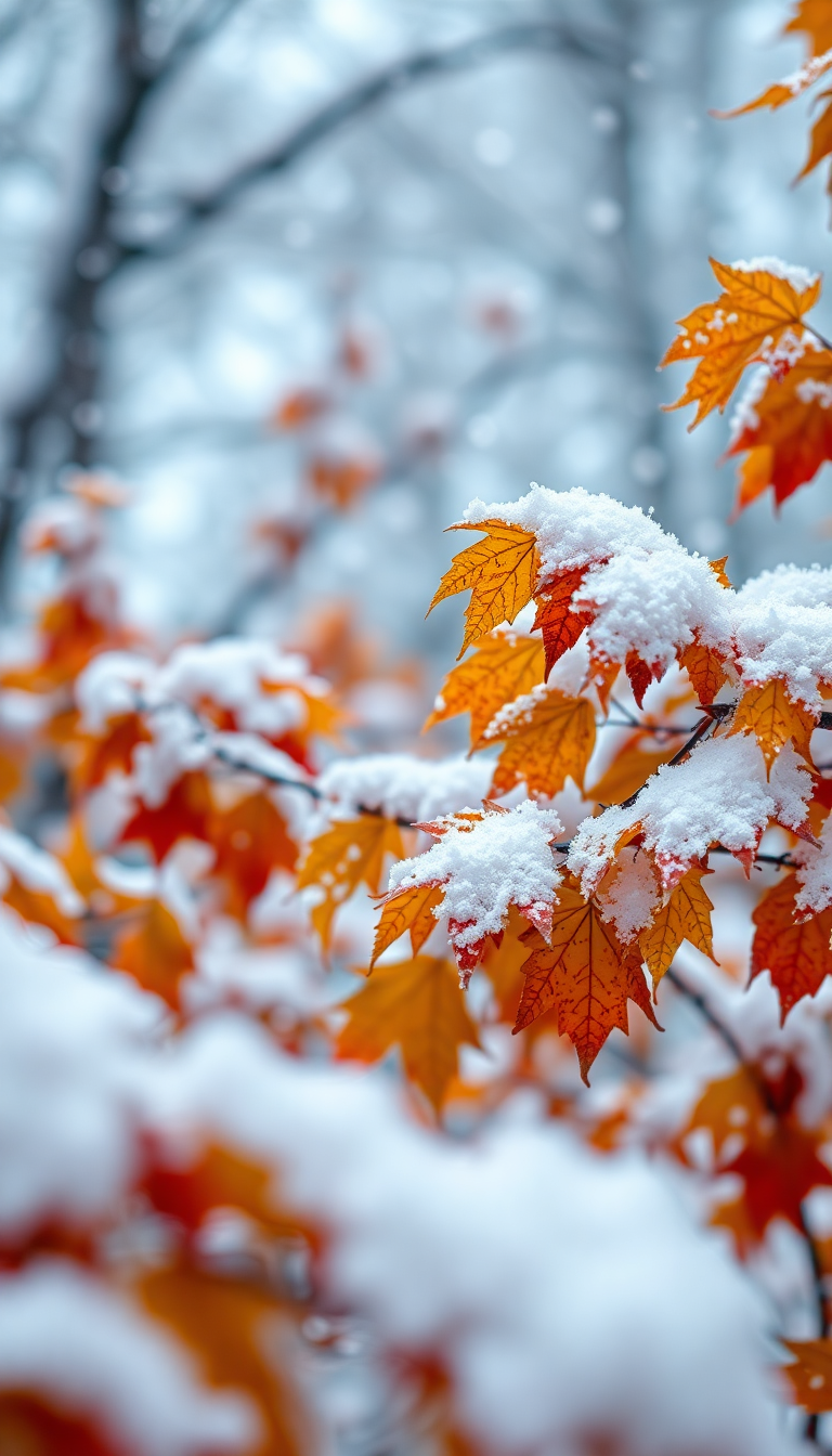 First Snow Falling Abstract HD Wallpaper